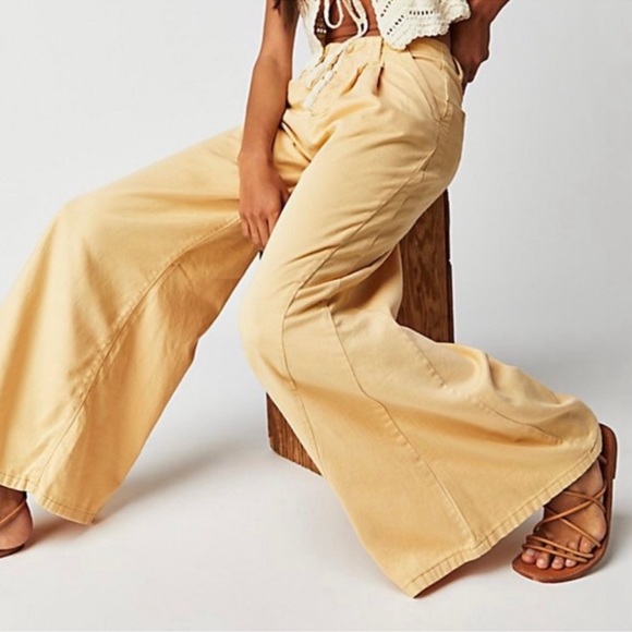 FREE PEOPLE Women' Light As Spring Wide Leg Trousers NEW WITH TAG - Picture 2 of 14